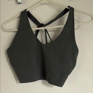 Dark Gray Cross-Back Sports Bra